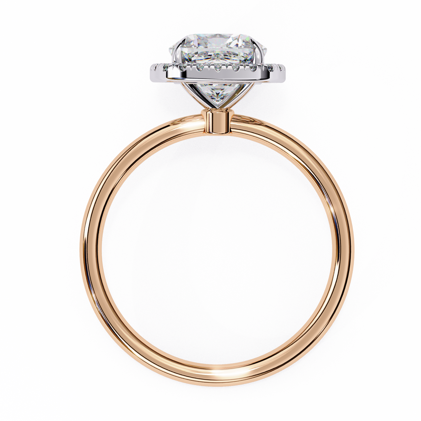 Lumineux Prisme: Cushion-Cut Halo Engagement Ring in Yellow Gold (1.91 CTW)