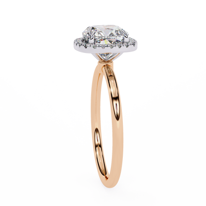 Lumineux Prisme: Cushion-Cut Halo Engagement Ring in Yellow Gold (1.91 CTW)