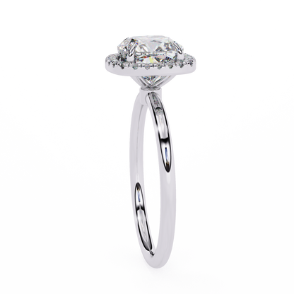 Lumineux Prisme: Cushion-Cut Halo Engagement Ring in Yellow Gold (1.91 CTW)