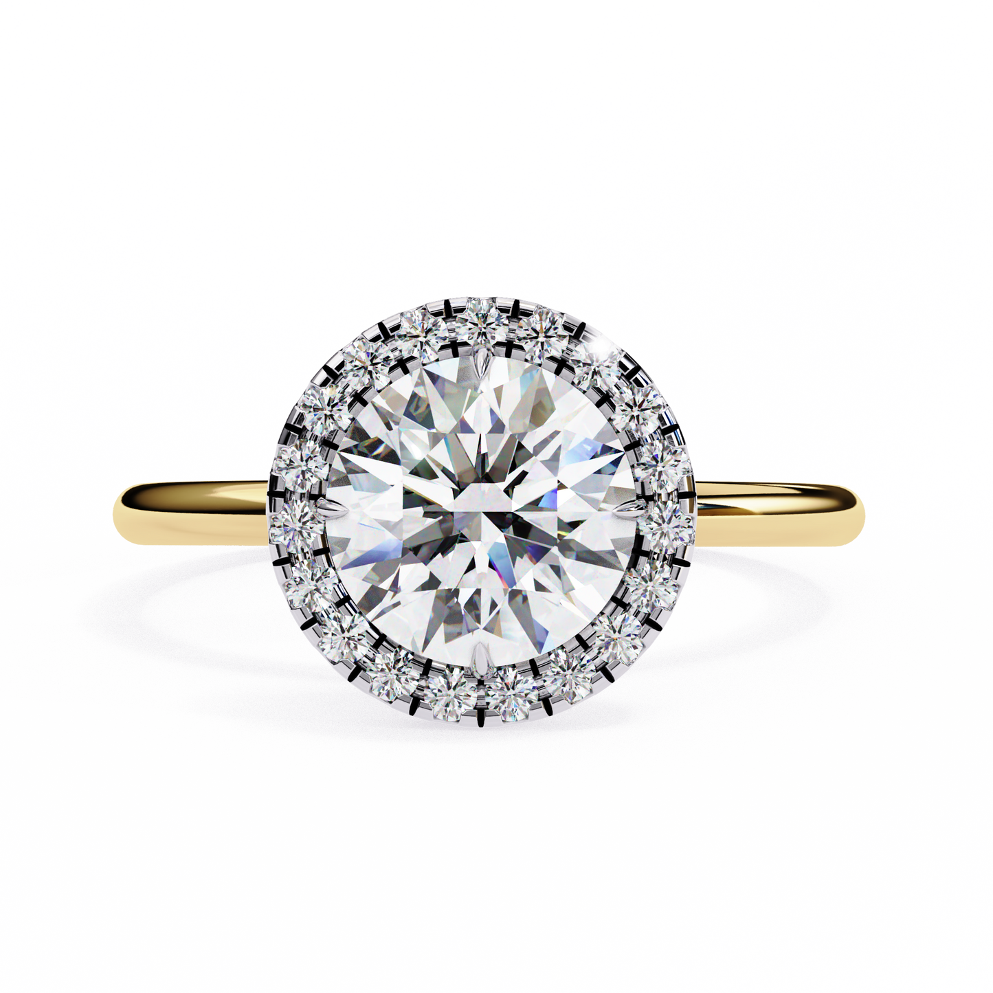 The "Aurelia Halo": (1.68 CTW) Round-Cut Diamond Ring In Solid Gold
