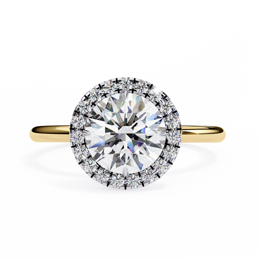The "Aurelia Halo": (1.68 CTW) Round-Cut Diamond Ring In Solid Gold