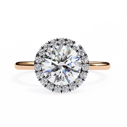 The "Aurelia Halo": (1.68 CTW) Round-Cut Diamond Ring In Solid Gold