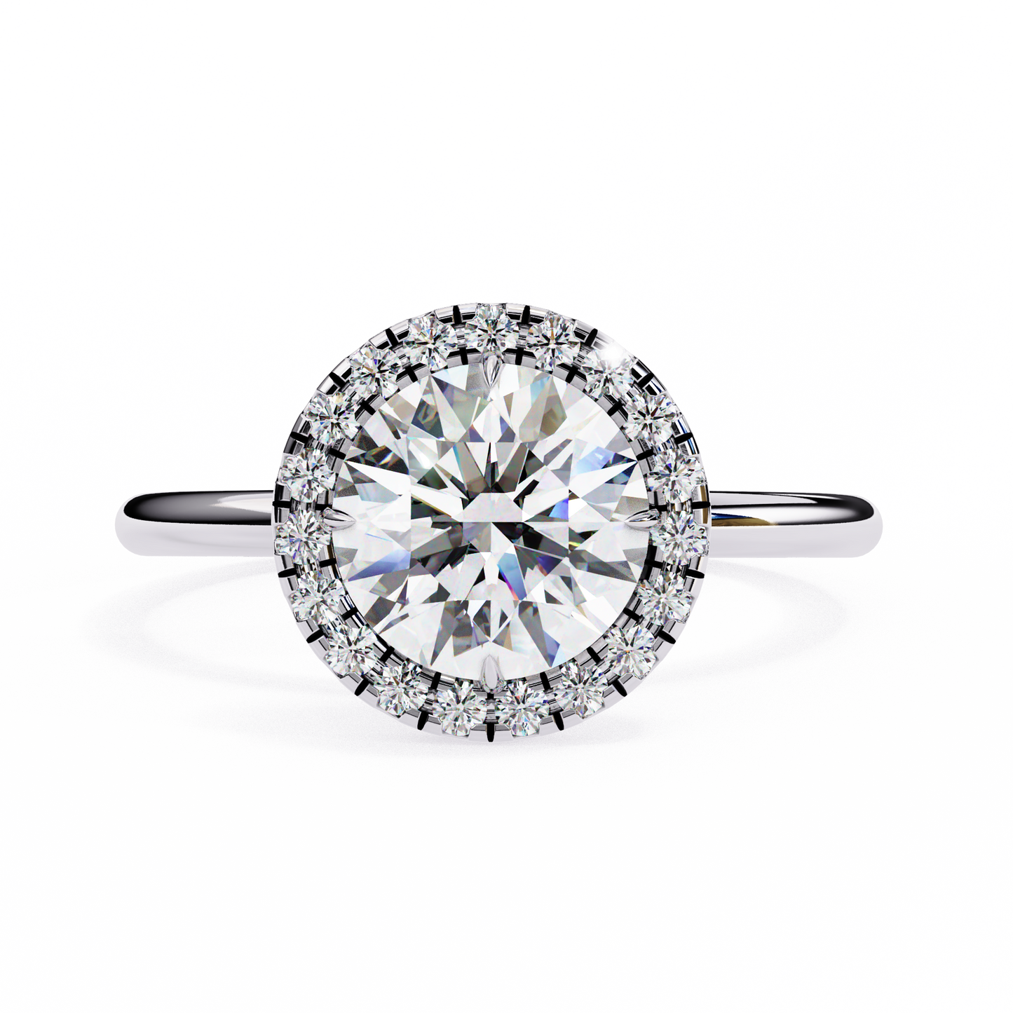 The "Aurelia Halo": (1.68 CTW) Round-Cut Diamond Ring In Solid Gold