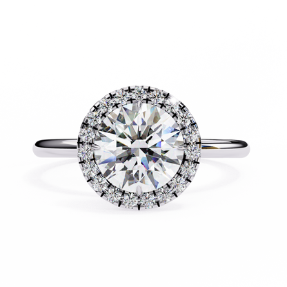 The "Aurelia Halo": (1.68 CTW) Round-Cut Diamond Ring In Solid Gold