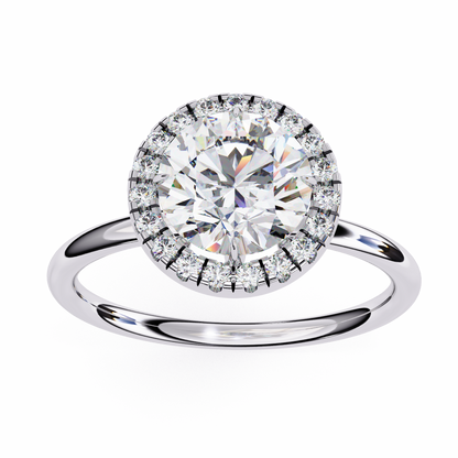 The "Aurelia Halo": (1.68 CTW) Round-Cut Diamond Ring In Solid Gold