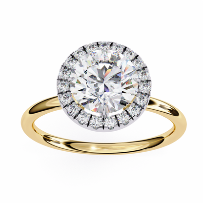 The "Aurelia Halo": (1.68 CTW) Round-Cut Diamond Ring In Solid Gold