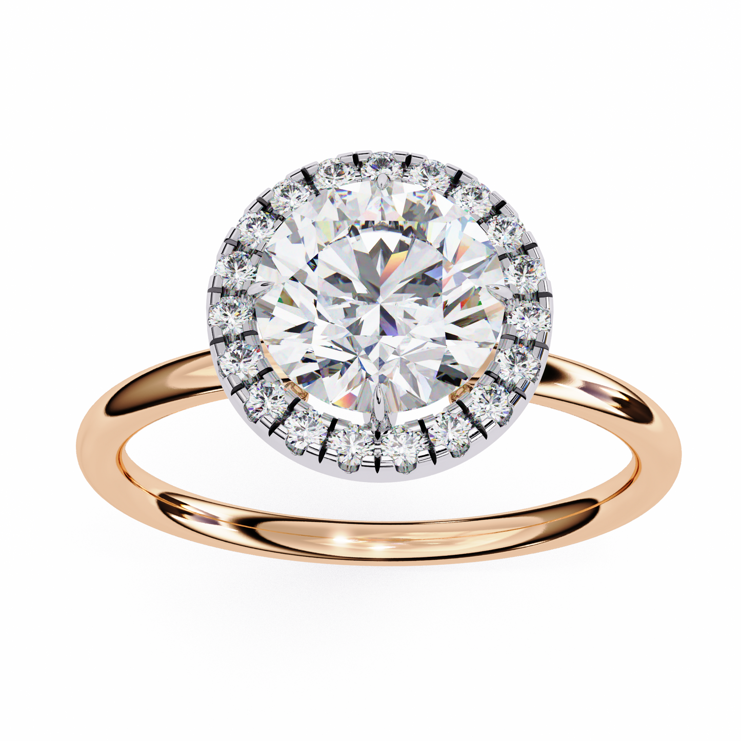 The "Aurelia Halo": (1.68 CTW) Round-Cut Diamond Ring In Solid Gold