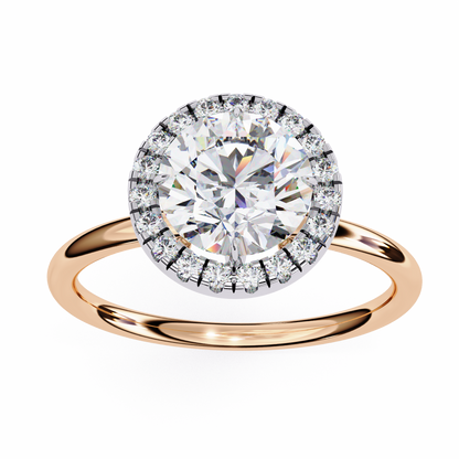 The "Aurelia Halo": (1.68 CTW) Round-Cut Diamond Ring In Solid Gold
