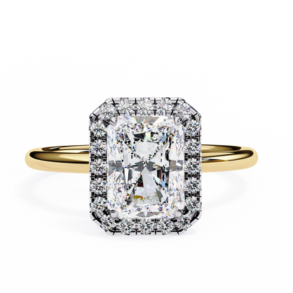 The Prism: (1.96 CTW) Radiant-Cut Halo Engagement Ring in Gold