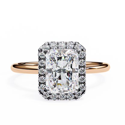 The Prism: (1.96 CTW) Radiant-Cut Halo Engagement Ring in Gold