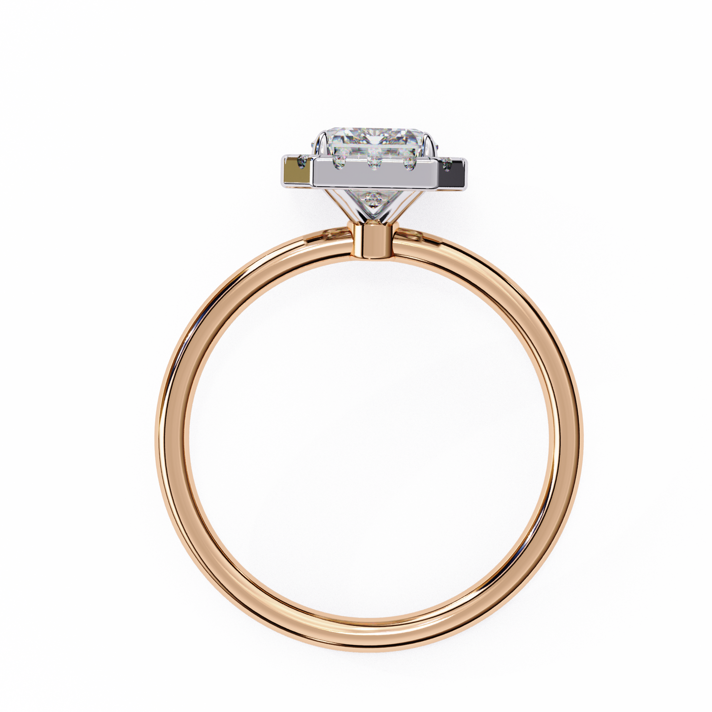 The Prism: (1.96 CTW) Radiant-Cut Halo Engagement Ring in Gold