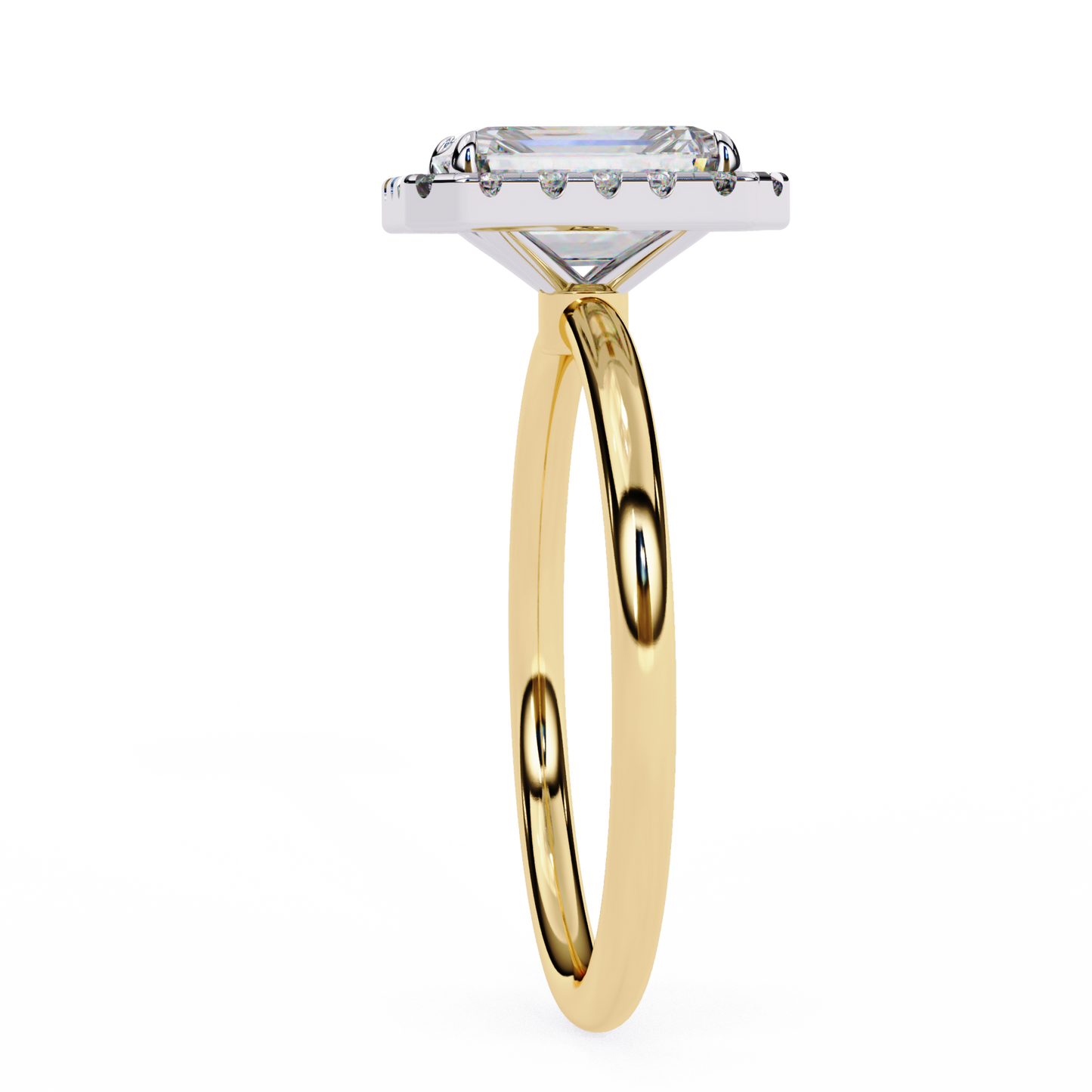 The Prism: (1.96 CTW) Radiant-Cut Halo Engagement Ring in Gold