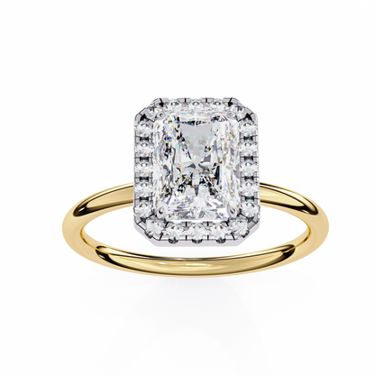 The Prism: (1.96 CTW) Radiant-Cut Halo Engagement Ring in Gold