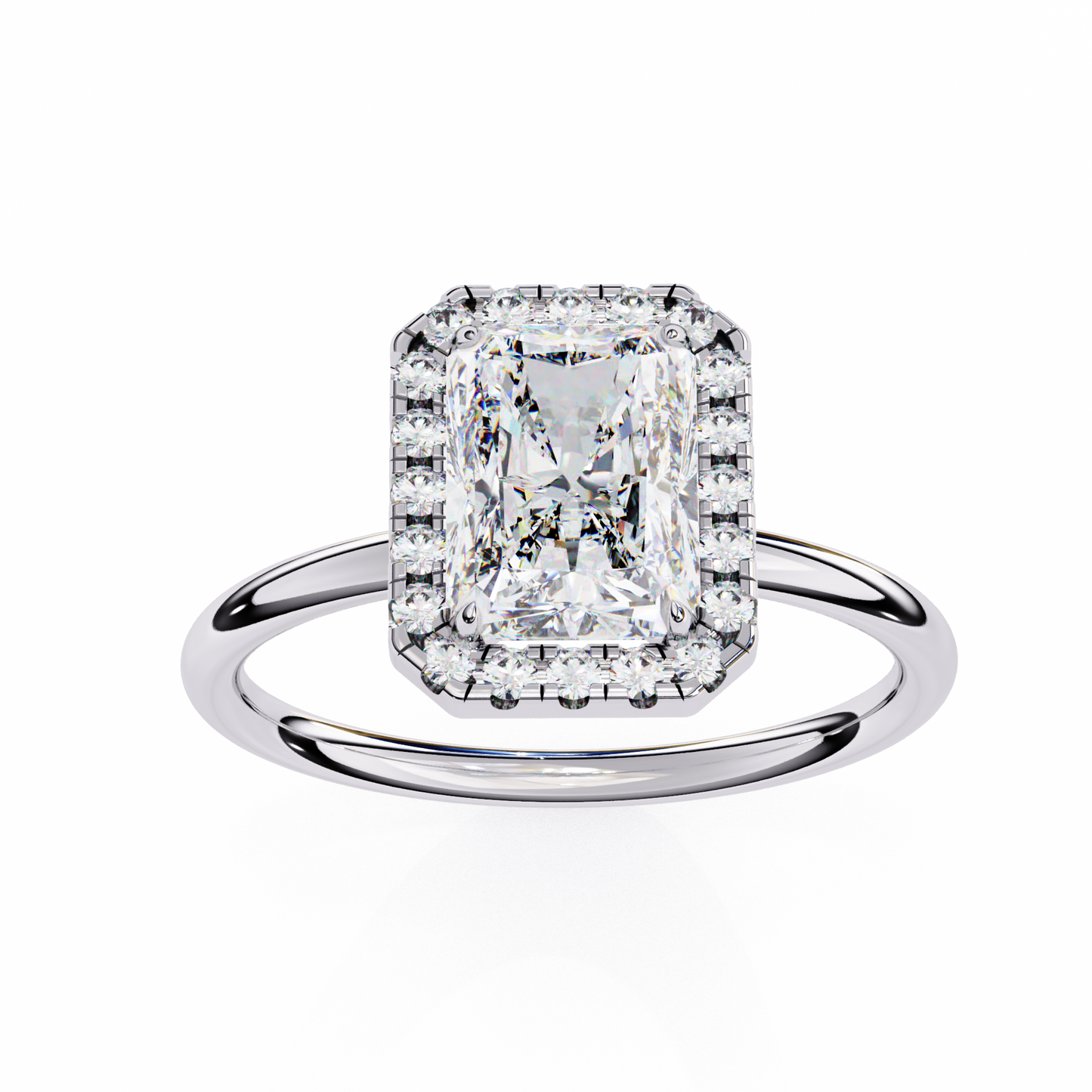 The Prism: (1.96 CTW) Radiant-Cut Halo Engagement Ring in Gold