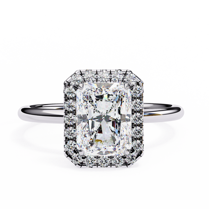 The Prism: (1.96 CTW) Radiant-Cut Halo Engagement Ring in Gold