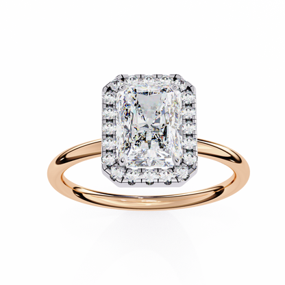 The Prism: (1.96 CTW) Radiant-Cut Halo Engagement Ring in Gold