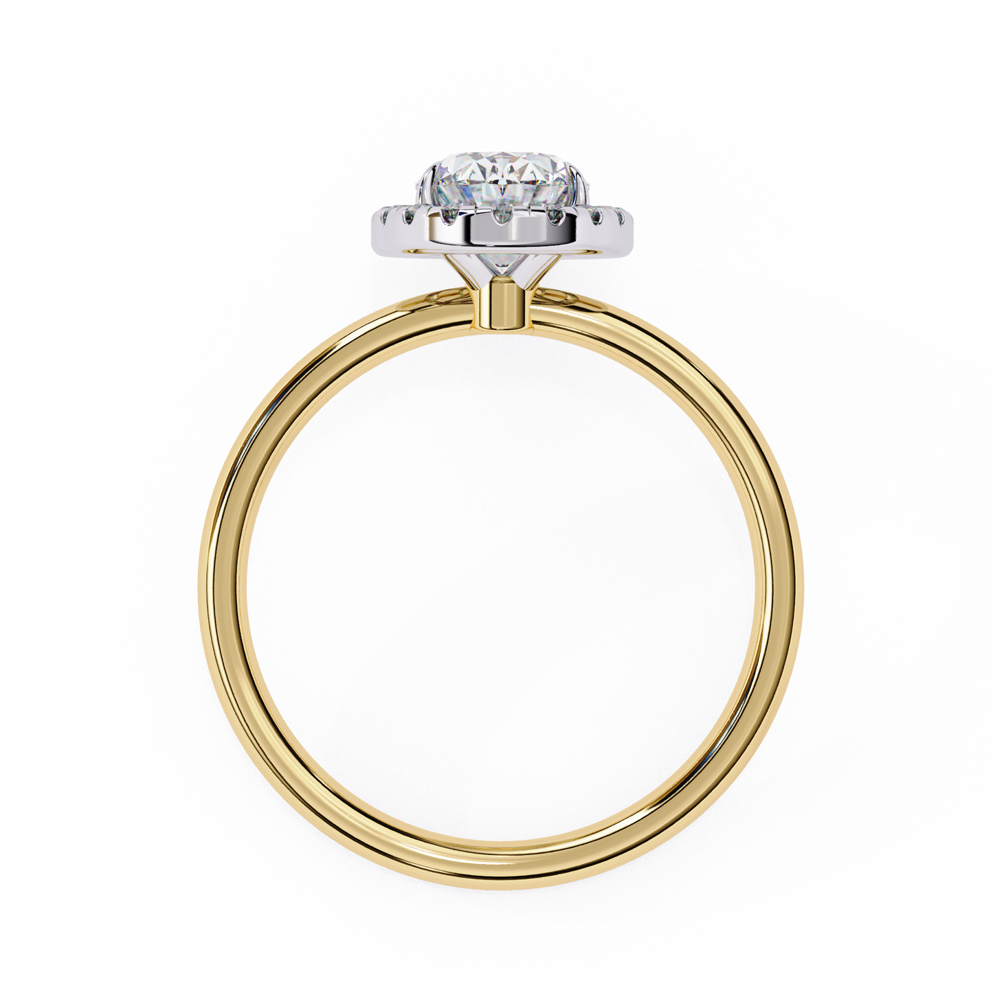 Vintage Oval Diamond Halo Engagement Ring in Yellow Gold (1.24 CTW)
