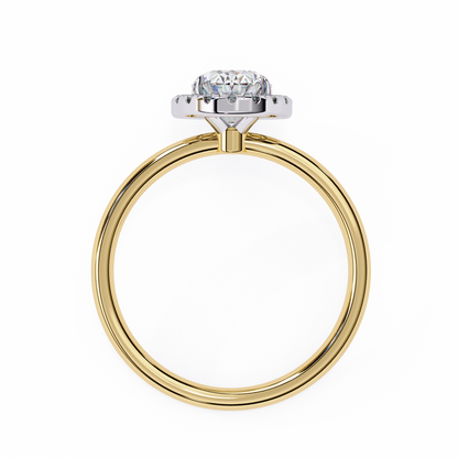 Vintage Oval Diamond Halo Engagement Ring in Yellow Gold (1.24 CTW)