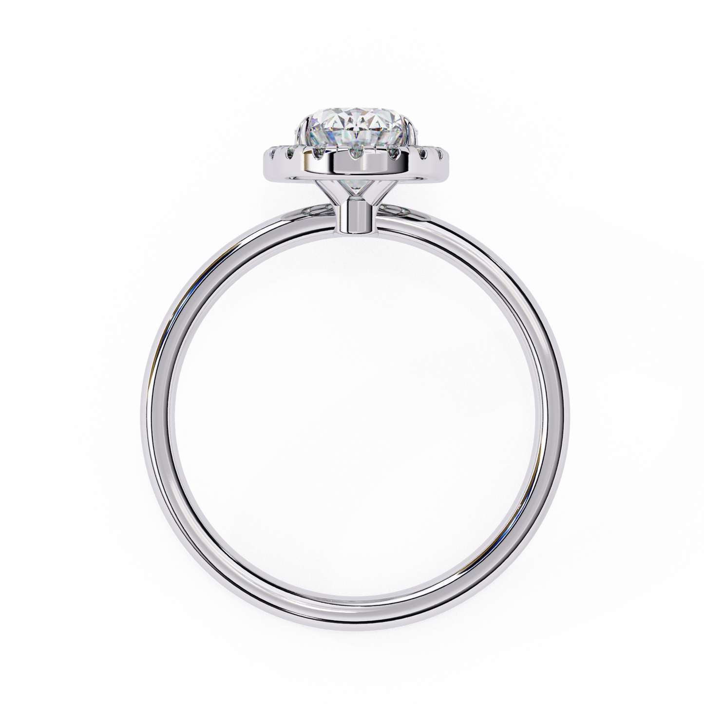 Vintage Oval Diamond Halo Engagement Ring in Yellow Gold (1.24 CTW)