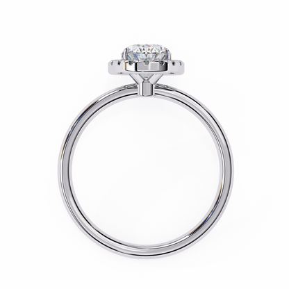 Vintage Oval Diamond Halo Engagement Ring in Yellow Gold (1.24 CTW)
