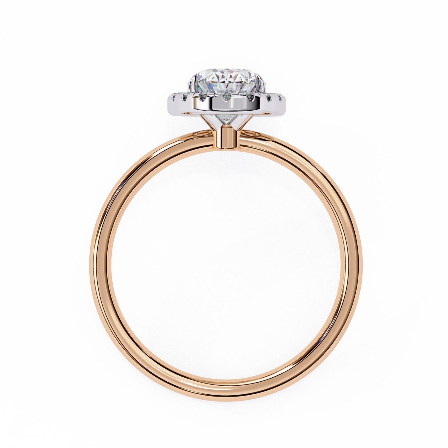 Vintage Oval Diamond Halo Engagement Ring in Yellow Gold (1.24 CTW)