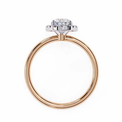 Vintage Oval Diamond Halo Engagement Ring in Yellow Gold (1.24 CTW)