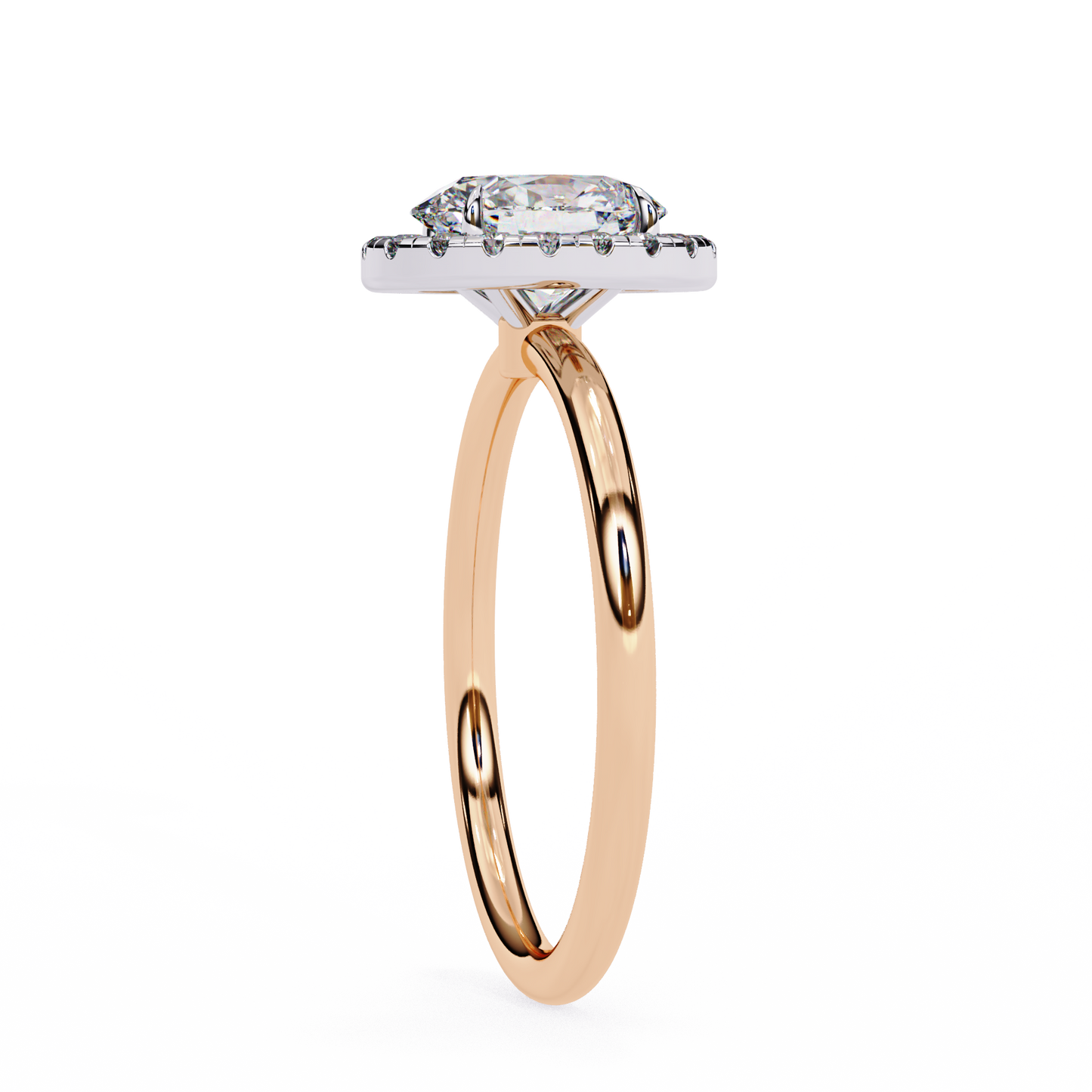 Vintage Oval Diamond Halo Engagement Ring in Yellow Gold (1.24 CTW)