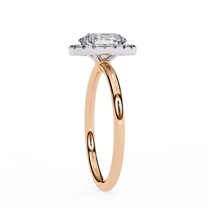Vintage Oval Diamond Halo Engagement Ring in Yellow Gold (1.24 CTW)