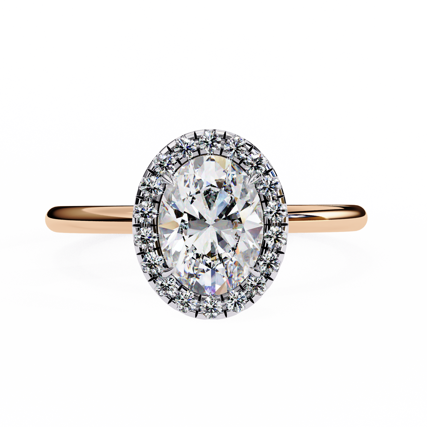Vintage Oval Diamond Halo Engagement Ring in Yellow Gold (1.24 CTW)