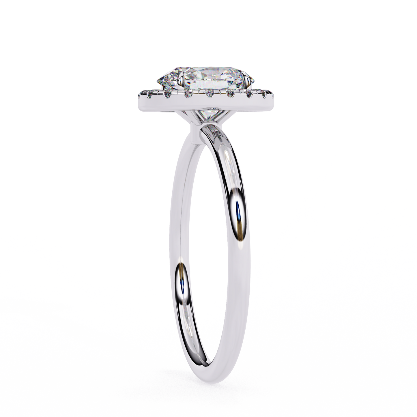Vintage Oval Diamond Halo Engagement Ring in Yellow Gold (1.24 CTW)