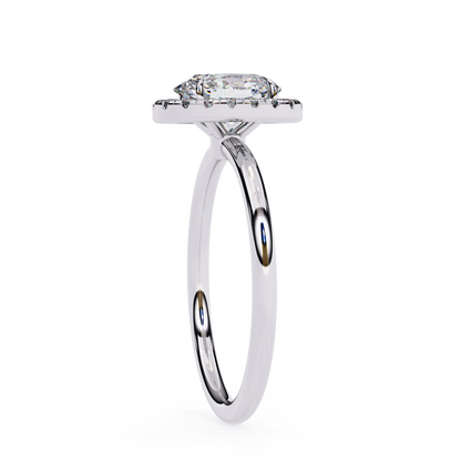 Vintage Oval Diamond Halo Engagement Ring in Yellow Gold (1.24 CTW)