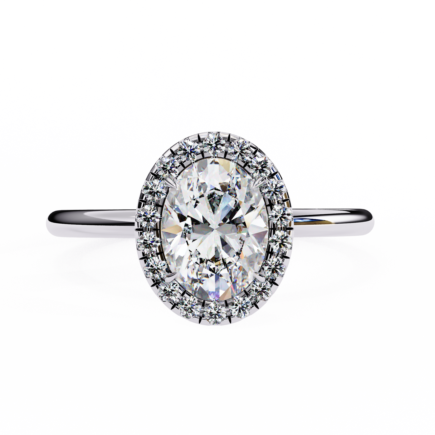 Vintage Oval Diamond Halo Engagement Ring in Yellow Gold (1.24 CTW)