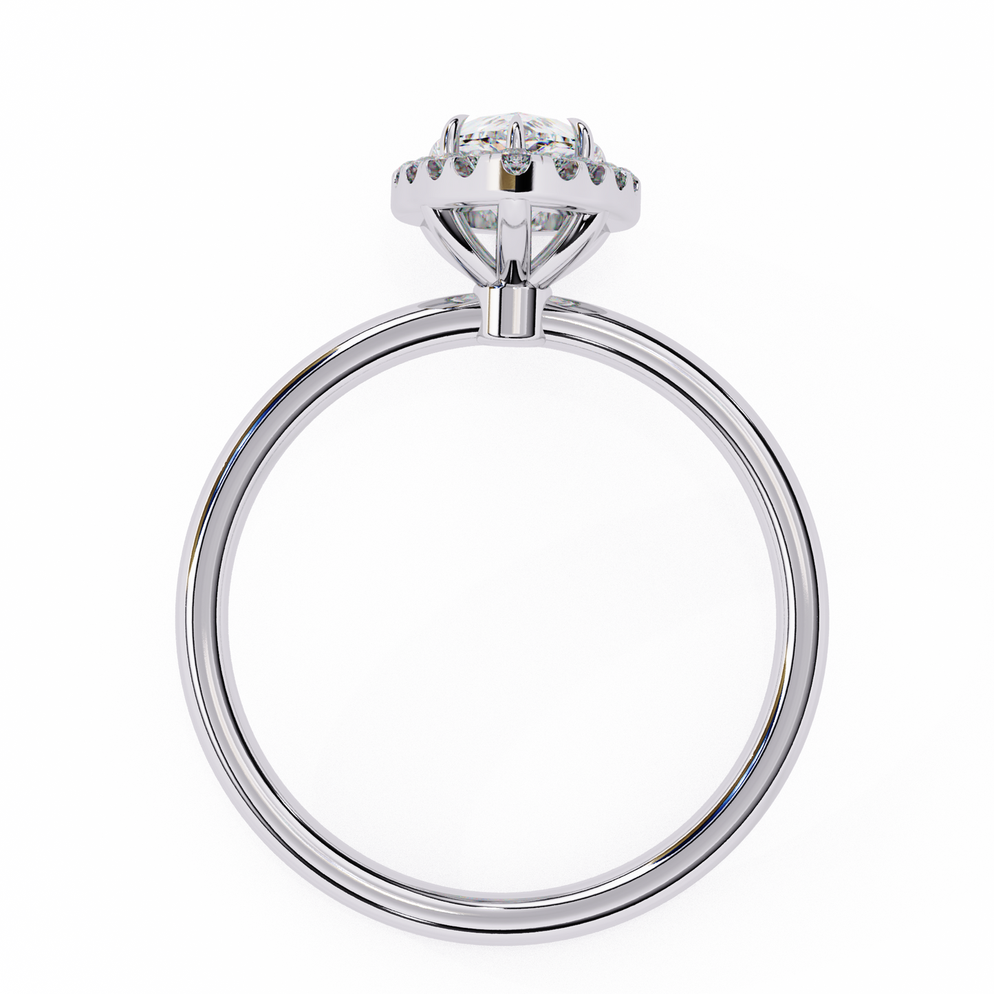 Timeless Pear-Cut 1.35 Ct Diamond Halo Engagement Ring in Yellow Gold