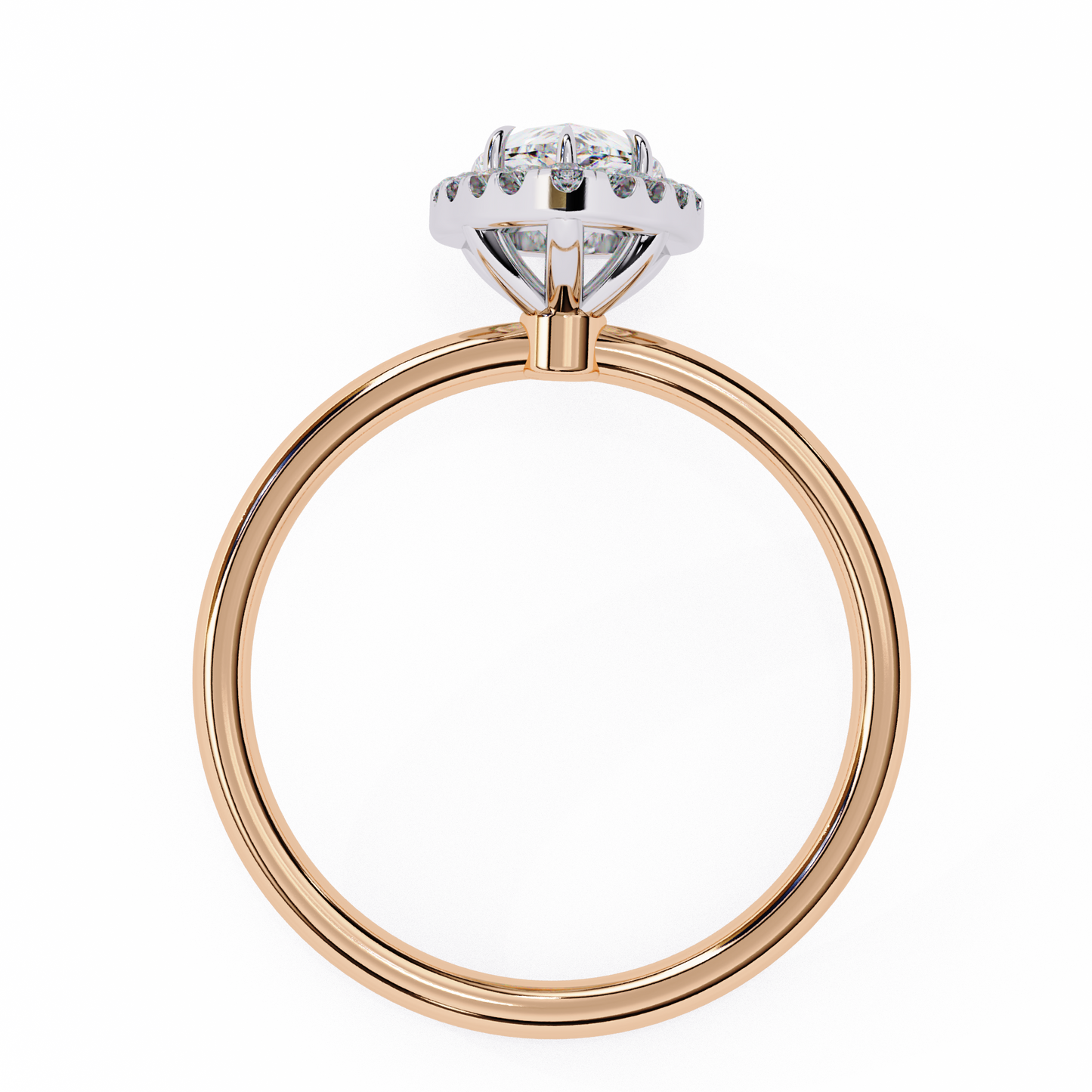 Timeless Pear-Cut 1.35 Ct Diamond Halo Engagement Ring in Yellow Gold