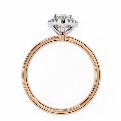 Timeless Pear-Cut 1.35 Ct Diamond Halo Engagement Ring in Yellow Gold