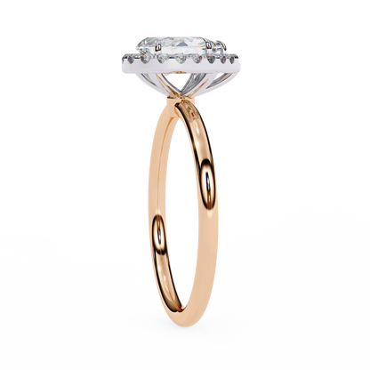 Timeless Pear-Cut 1.35 Ct Diamond Halo Engagement Ring in Yellow Gold