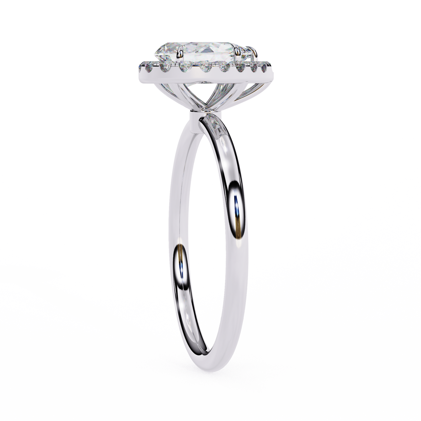 Timeless Pear-Cut 1.35 Ct Diamond Halo Engagement Ring in Yellow Gold