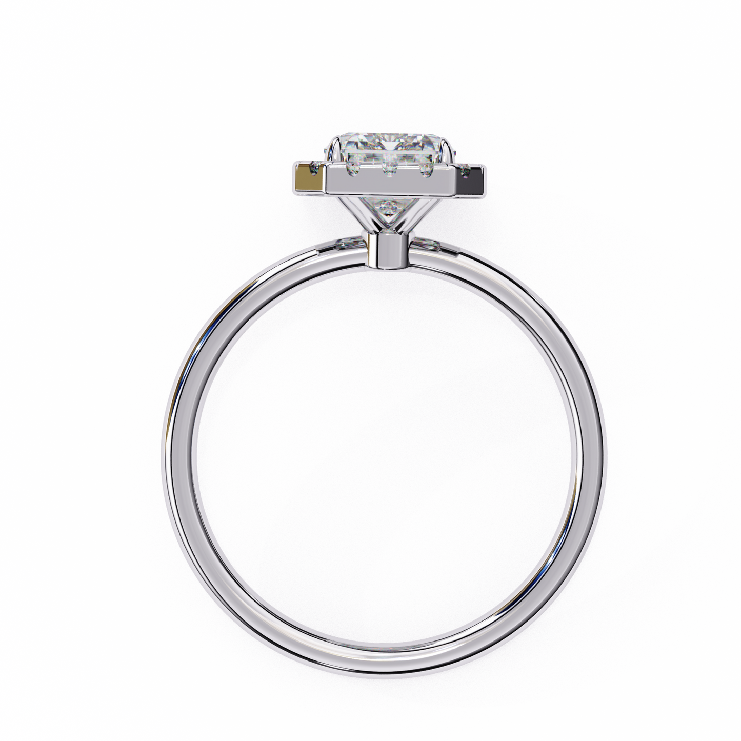 Classic Emerald-Cut 1.83 Ct Diamond Halo Engagement Ring in Rose Gold