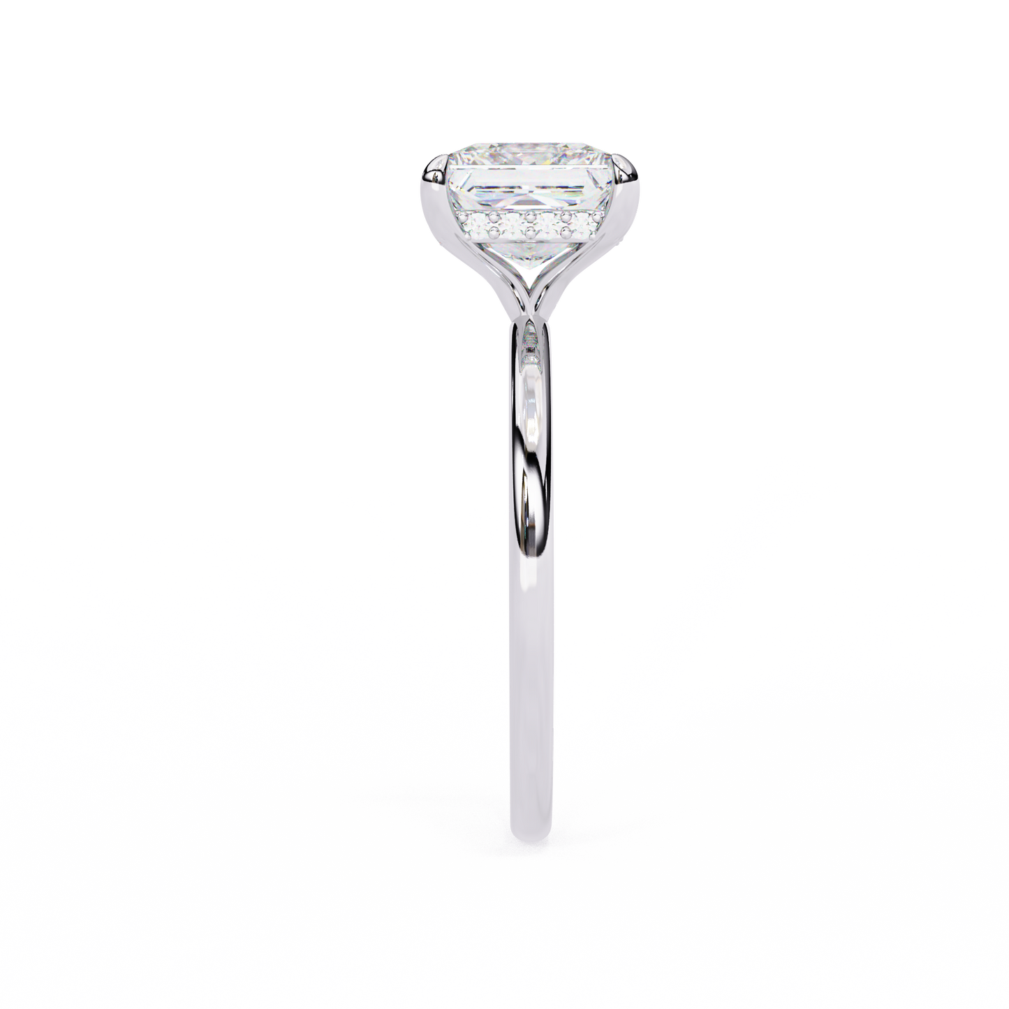 Classic Princess-Cut 2.26 Ct Solitaire with Hidden Halo in Yellow Gold