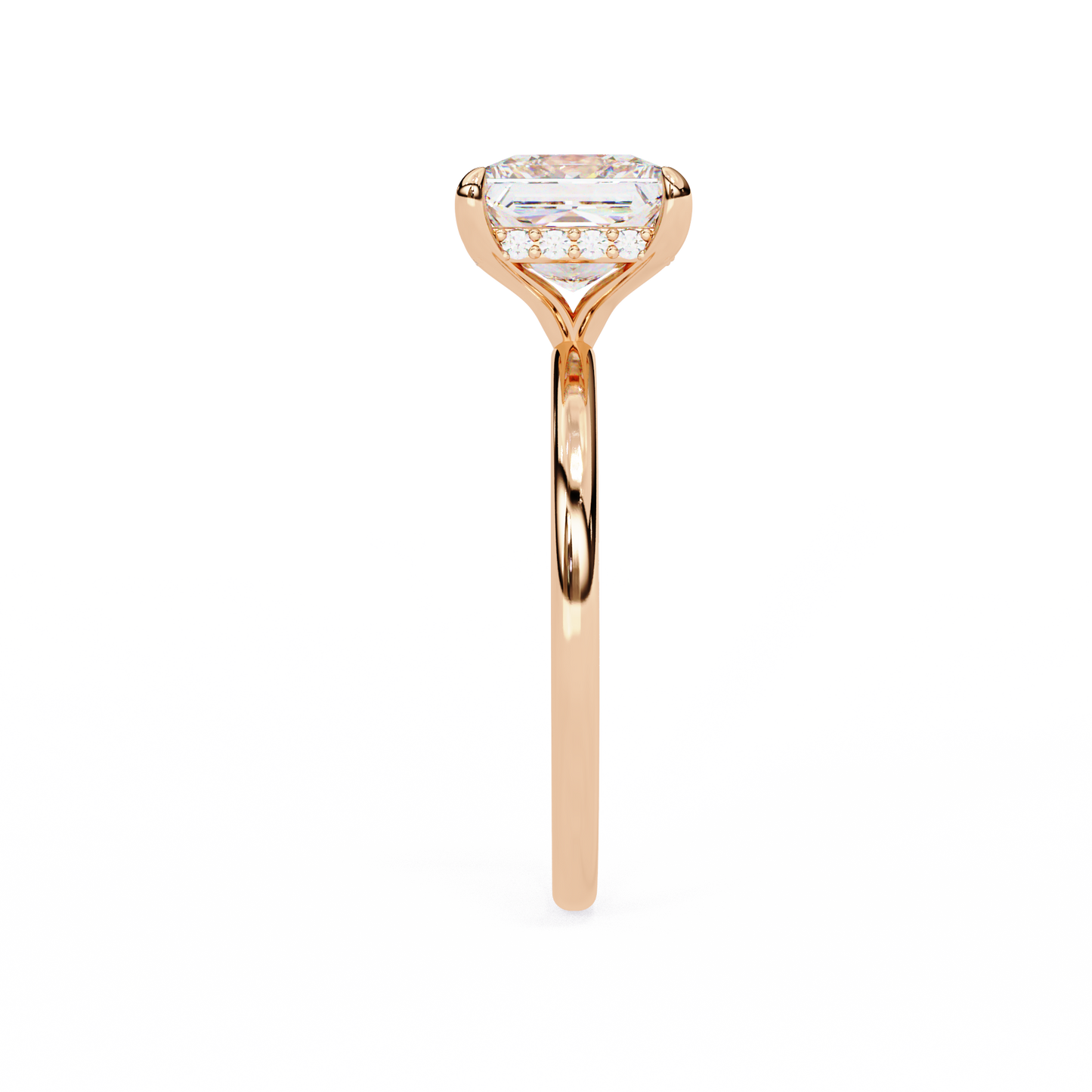 Classic Princess-Cut 2.26 Ct Solitaire with Hidden Halo in Yellow Gold