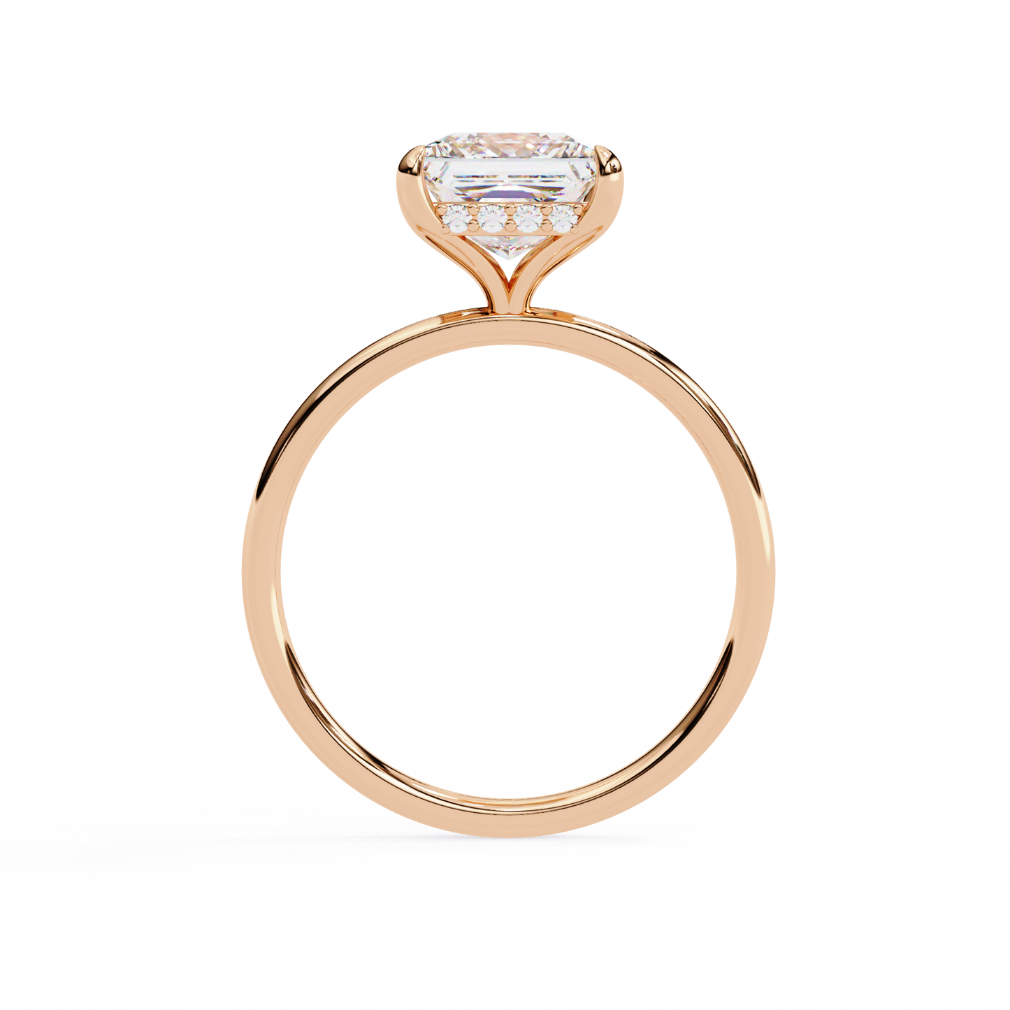 Classic Princess-Cut 2.26 Ct Solitaire with Hidden Halo in Yellow Gold