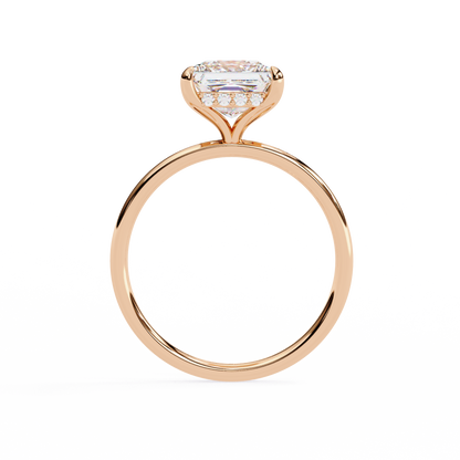 Classic Princess-Cut 2.26 Ct Solitaire with Hidden Halo in Yellow Gold