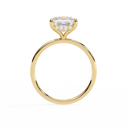 Classic Princess-Cut 2.26 Ct Solitaire with Hidden Halo in Yellow Gold