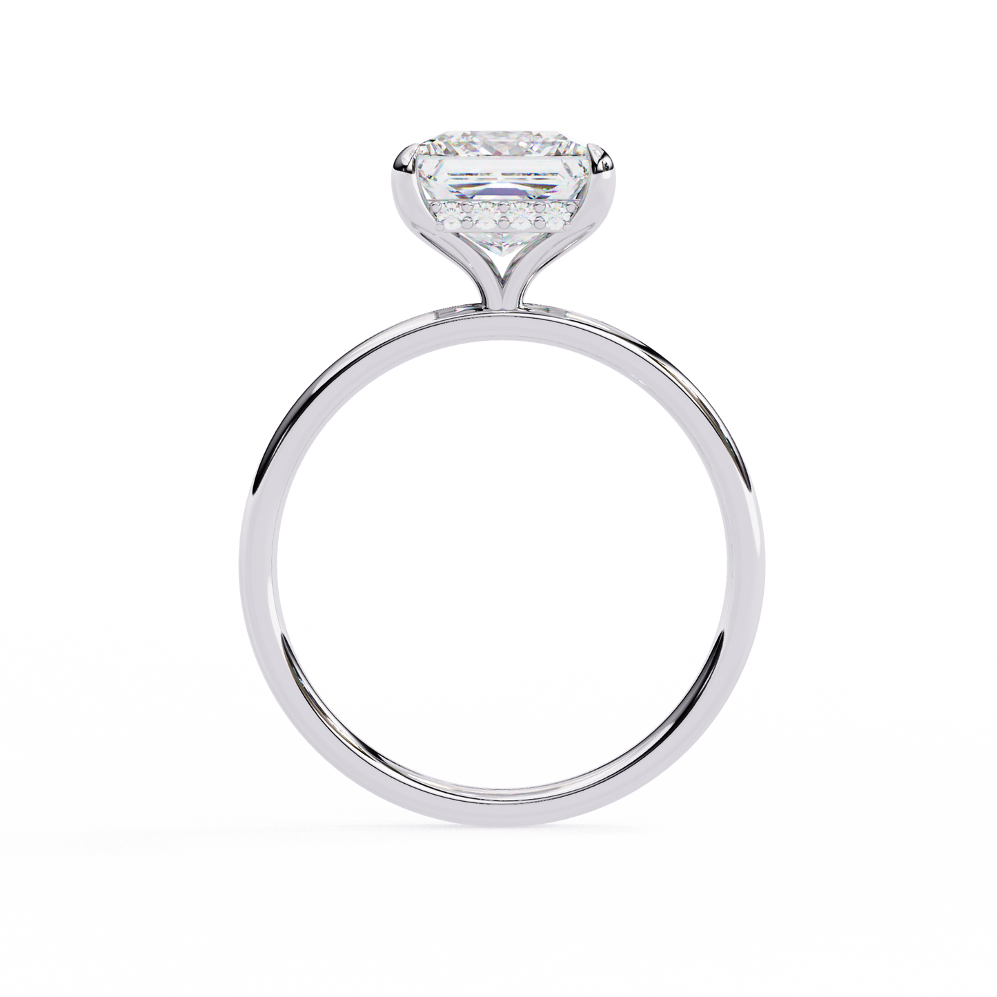 Classic Princess-Cut 2.26 Ct Solitaire with Hidden Halo in Yellow Gold