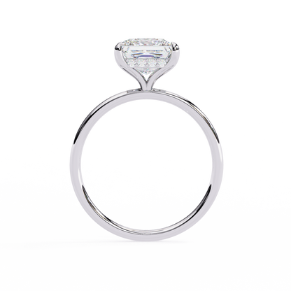 Classic Princess-Cut 2.26 Ct Solitaire with Hidden Halo in Yellow Gold