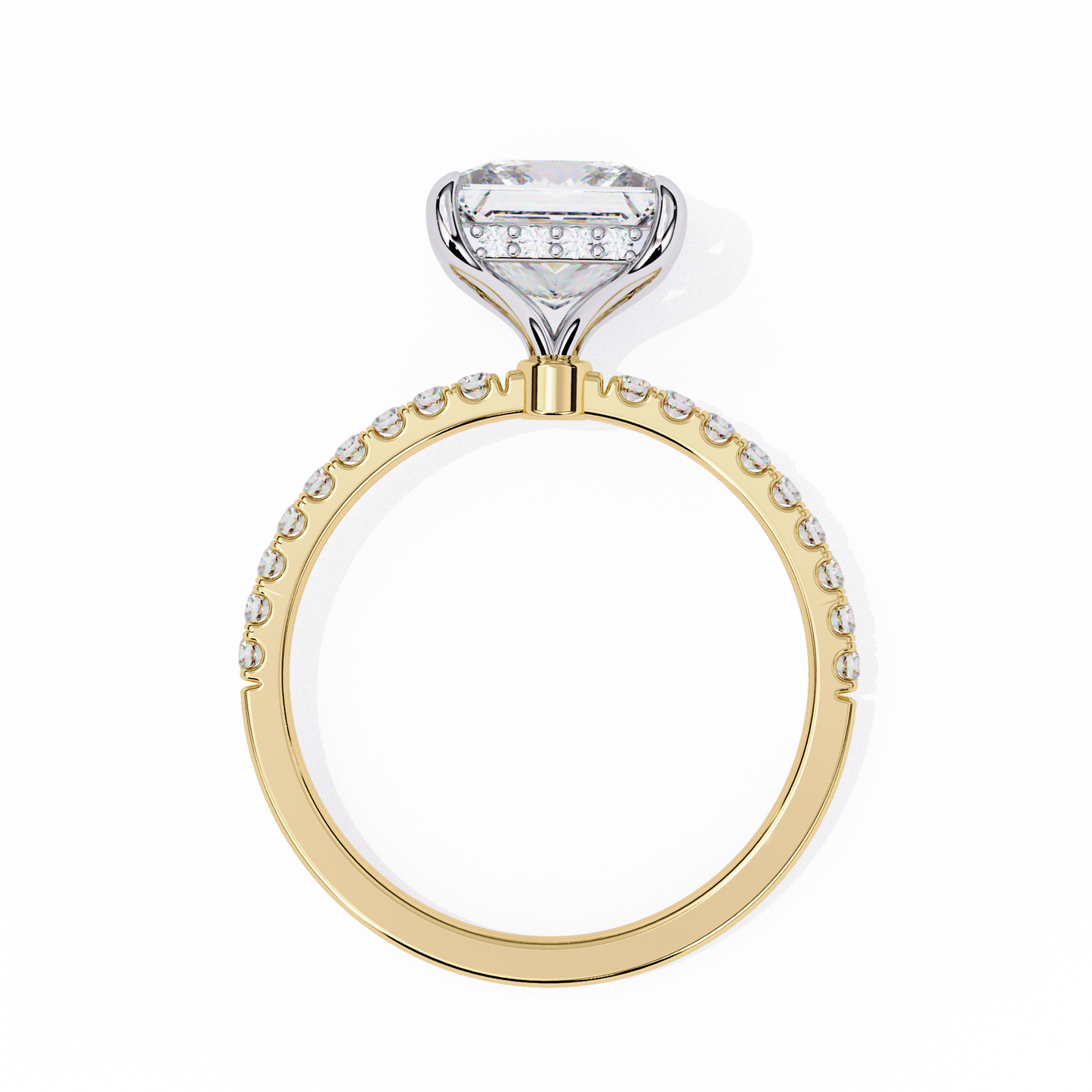 Exquisite Princess-Cut 2.54 Ct Diamond Engagement Ring in Yellow Gold