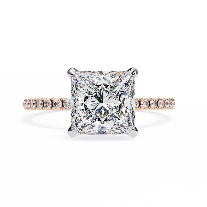Exquisite Princess-Cut 2.54 Ct Diamond Engagement Ring in Yellow Gold