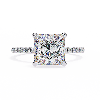 Exquisite Princess-Cut 2.54 Ct Diamond Engagement Ring in Yellow Gold