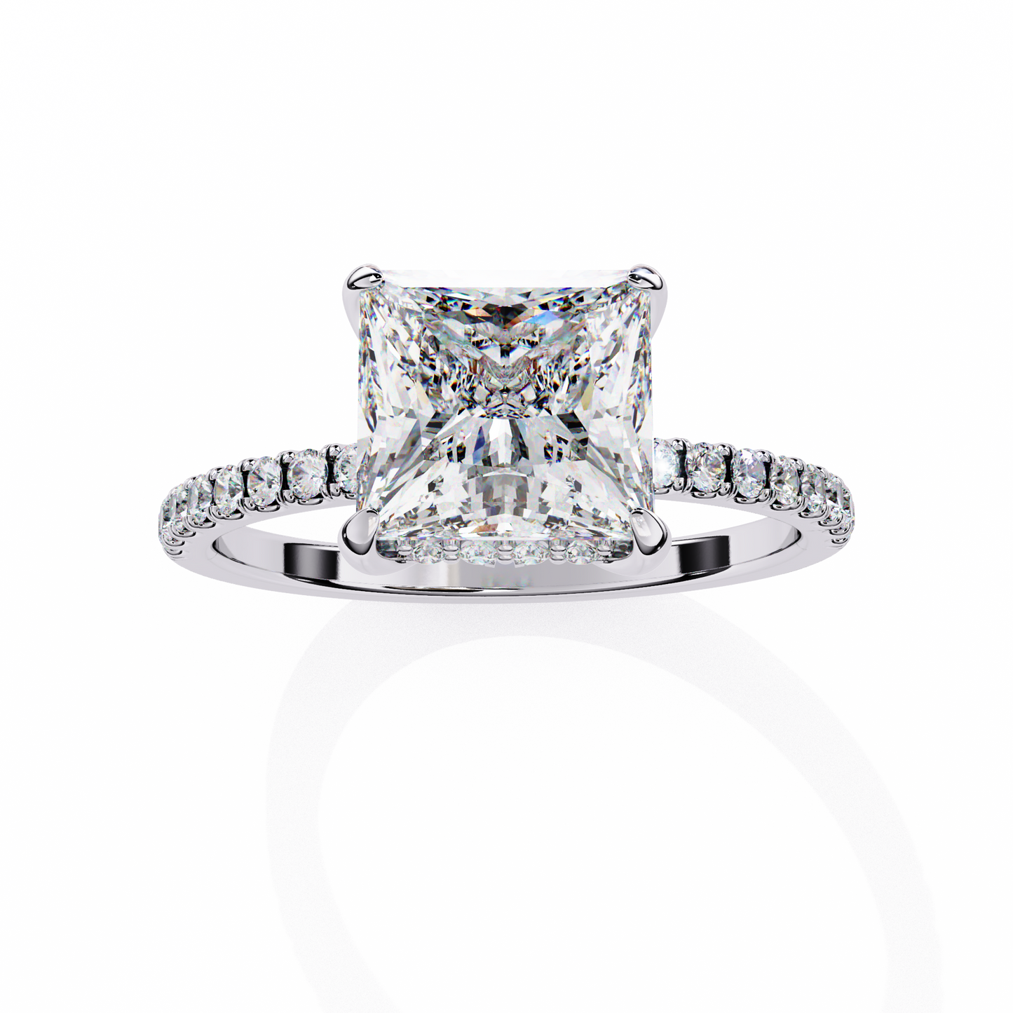 Exquisite Princess-Cut 2.54 Ct Diamond Engagement Ring in Yellow Gold