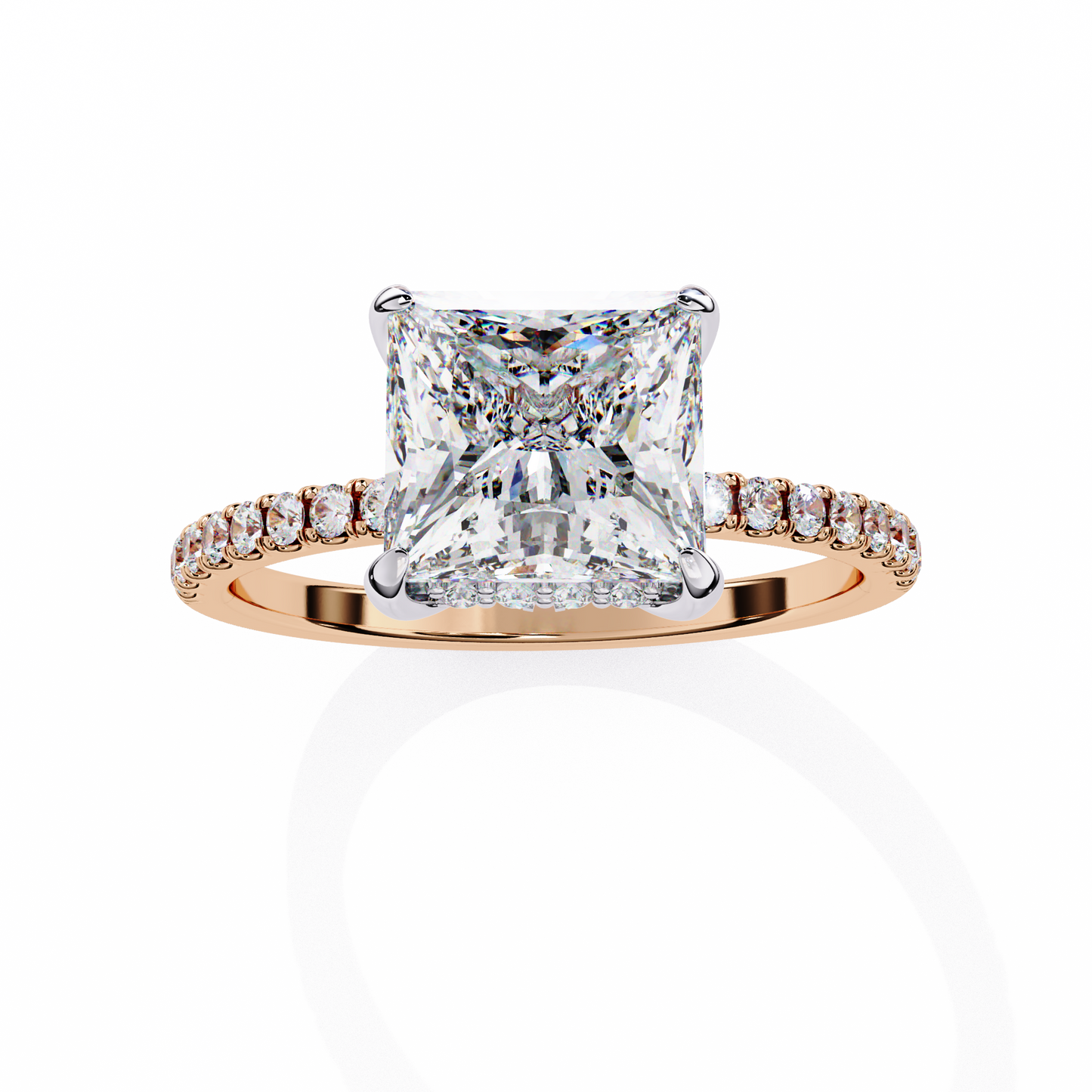 Exquisite Princess-Cut 2.54 Ct Diamond Engagement Ring in Yellow Gold